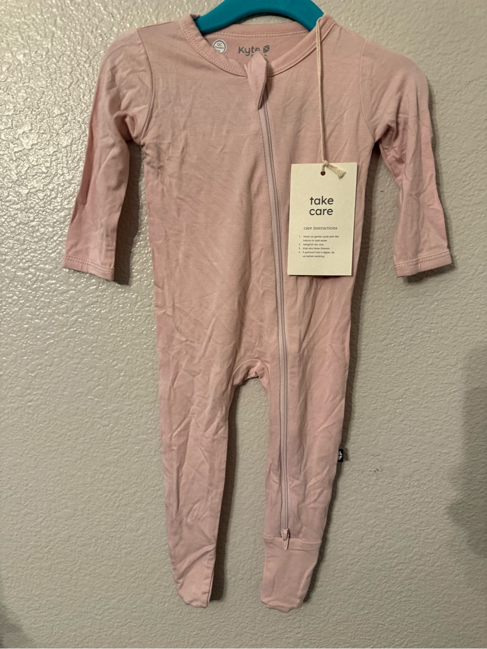 Kyte BABY Blush Pink Footed Zipper One-Piece
